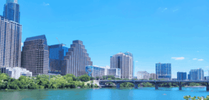 Downtown Austin, Texas Lady Bird Lake.