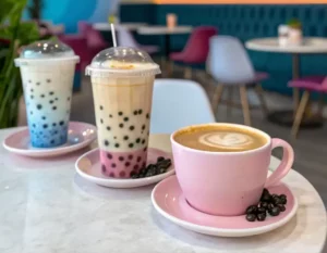 Different cafe drinks in Bangkok Thailand