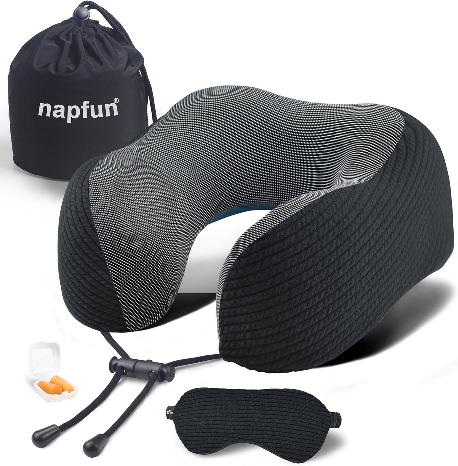 Neck pillow for travel includes sleep mask