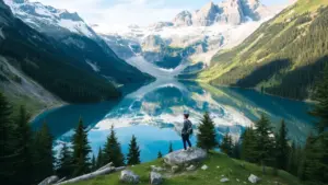 Solo traveler in the Swiss Alps