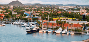 Harbor view on Aruba, Oranjestad