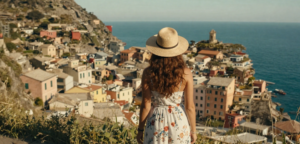 woman on an Italian coast