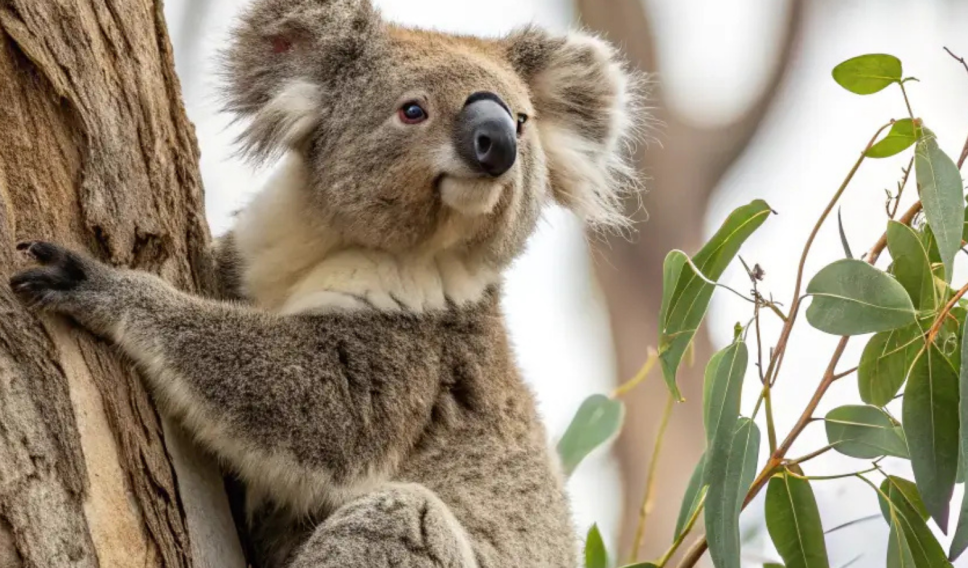 Koala bear on a tree in Australia