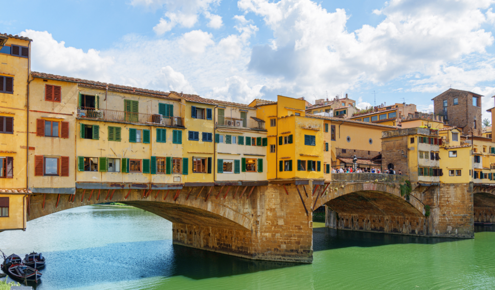 The Ponte Vecchio over the Arno River, Florence, Tuscany, Italy