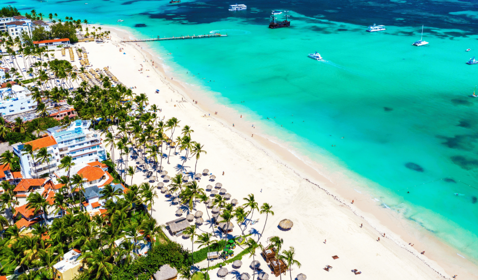 Aerial view of Bavaro Beach in Punta Cana
