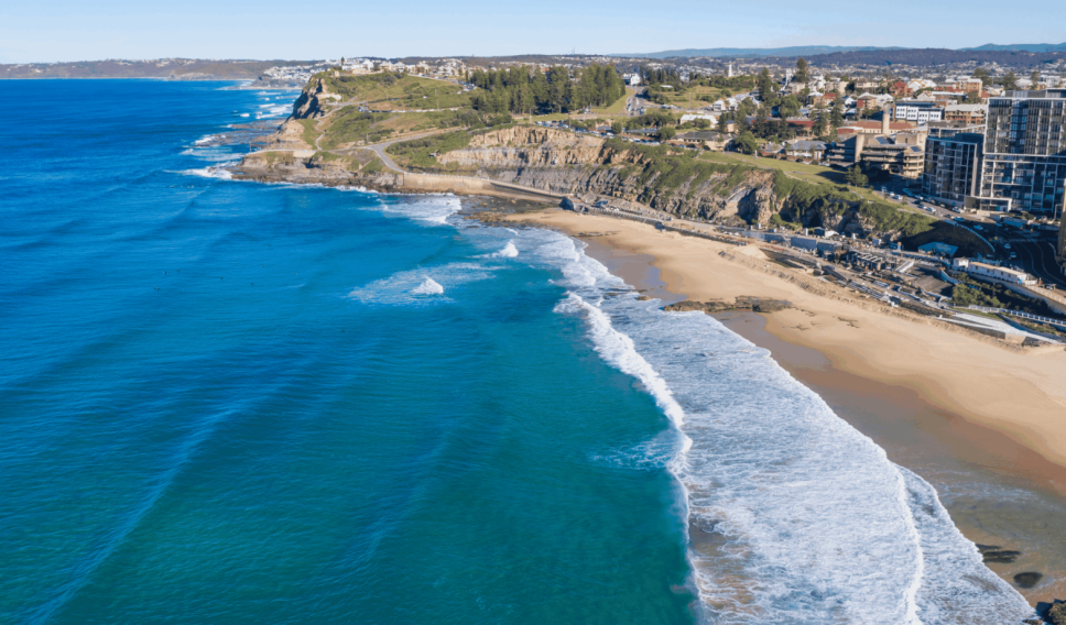 aerial view new castle beach australia getty images