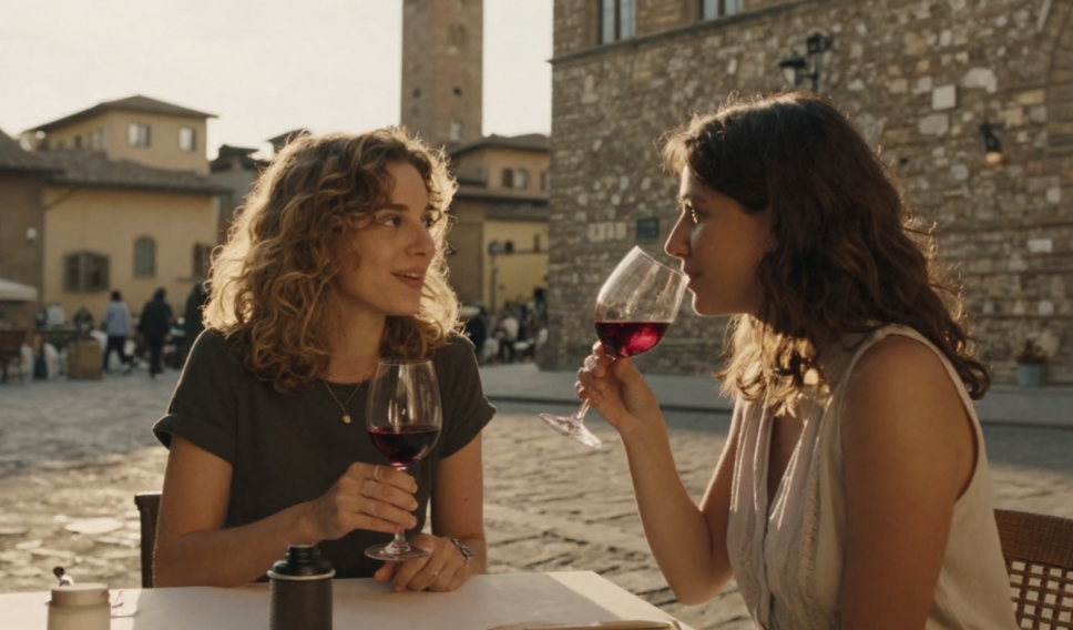 Two women visiting a restaurant in Florence