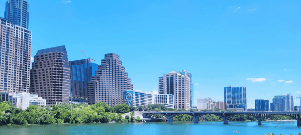 Downtown Austin, Texas Lady Bird Lake.
