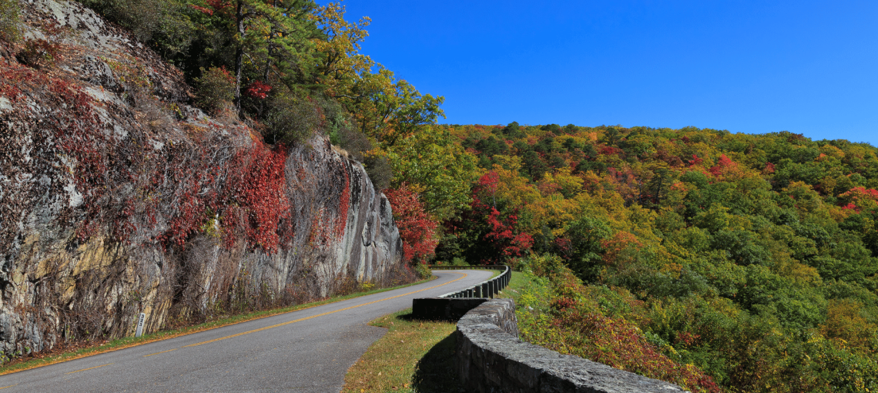 Parkway road of the Blue Ridge Parkway