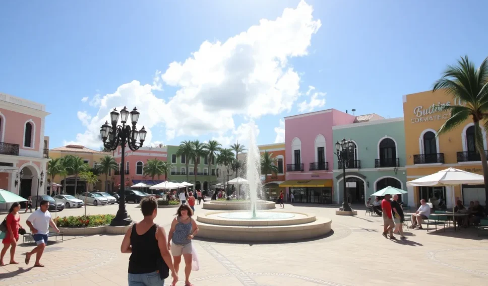 Semi busy square in Aruba