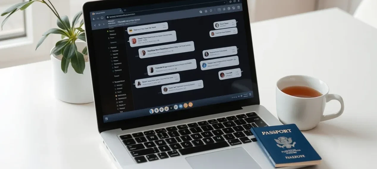 labtop with travel planner on the screen