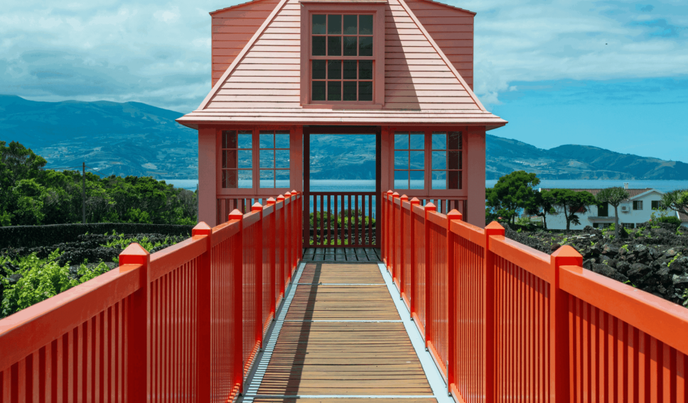 red bridge leading to scenic view the azores pexels