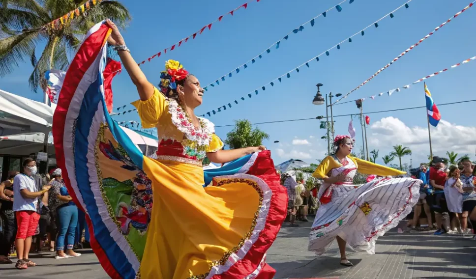 Women dancing in the street Puerto Rico